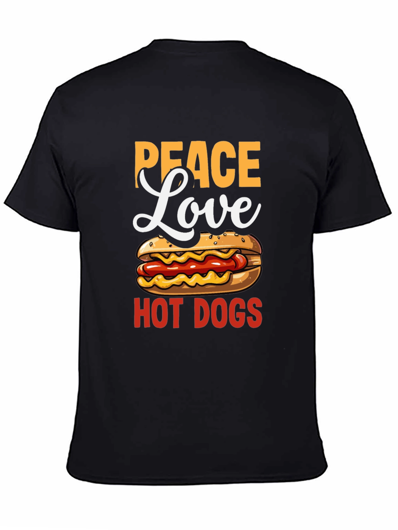 Peace Love Hot Dogs T-Shirt - Novelty Graphic Tee