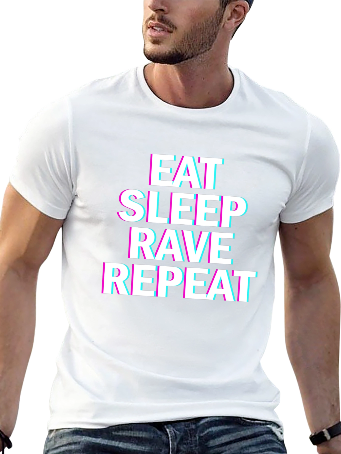 Eat Sleep Rave Repeat Black Graphic Tee