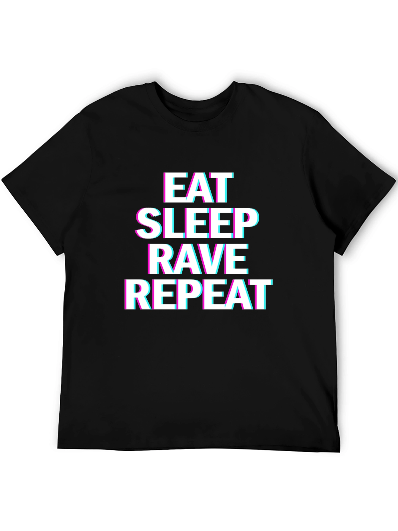 Eat Sleep Rave Repeat Black Graphic Tee
