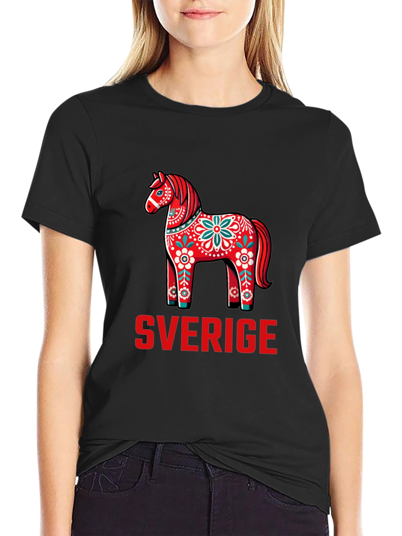 Sweden Dala Horse T-Shirt - Sverige Graphic Tee