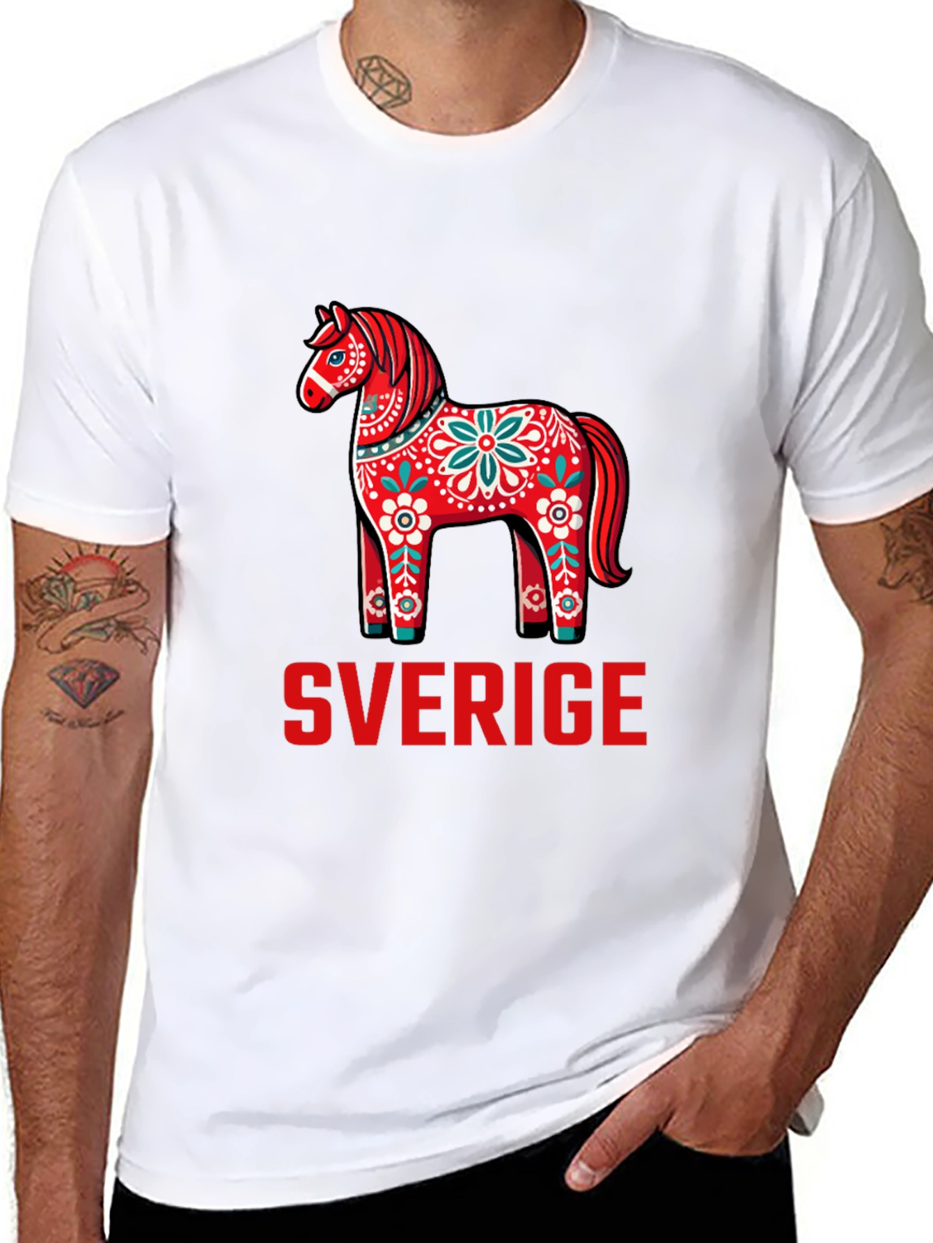 Sweden Dala Horse T-Shirt - Sverige Graphic Tee