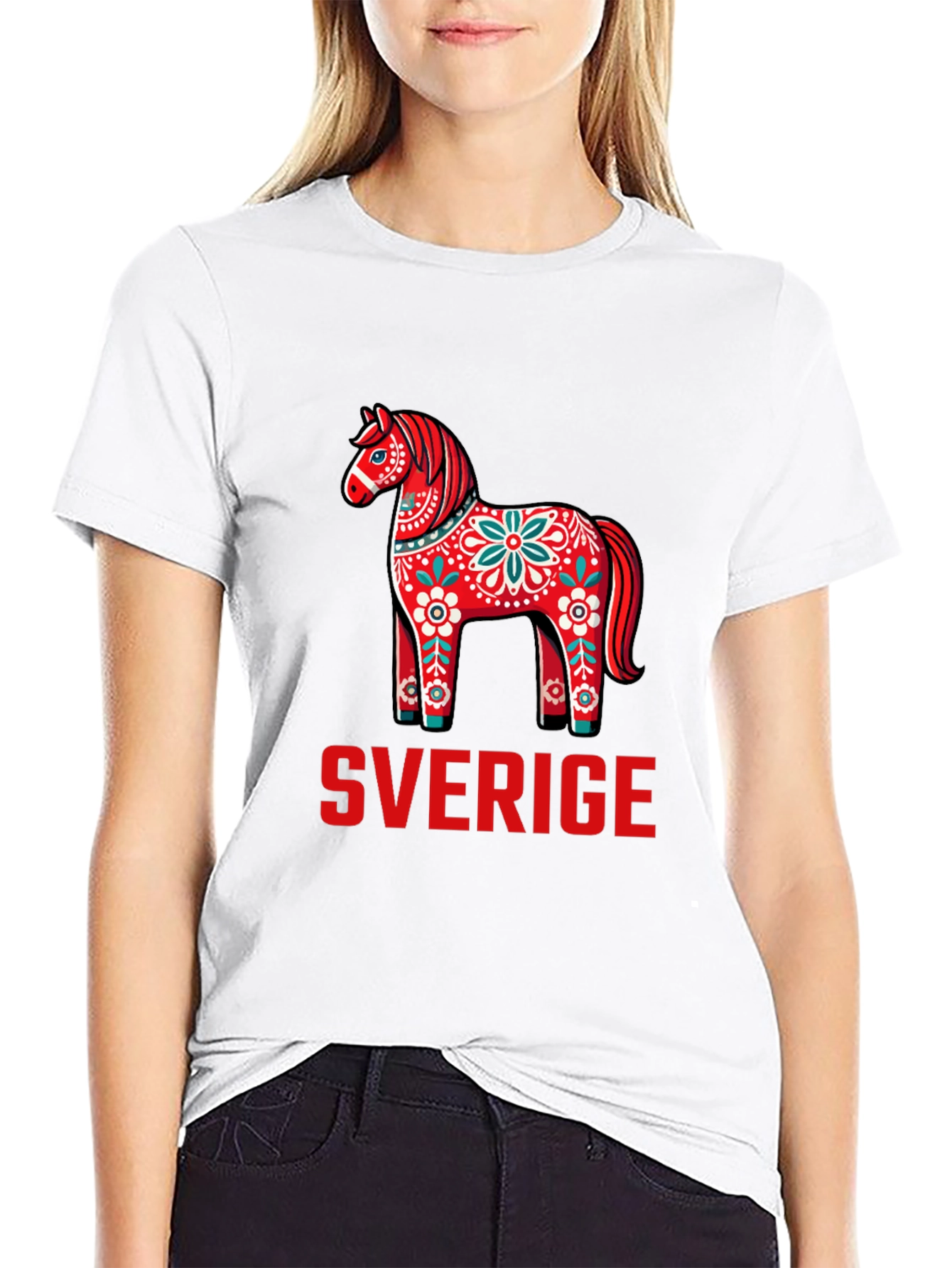 Sweden Dala Horse T-Shirt - Sverige Graphic Tee