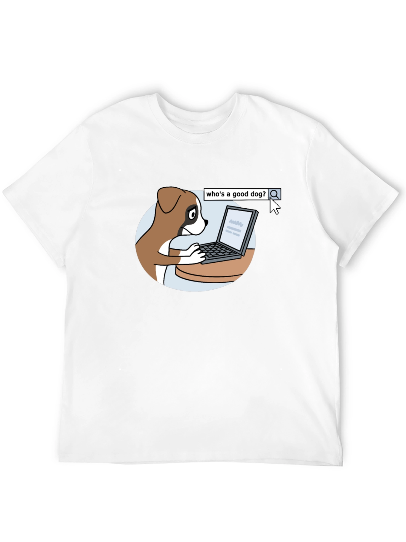 Dog on Computer T-Shirt