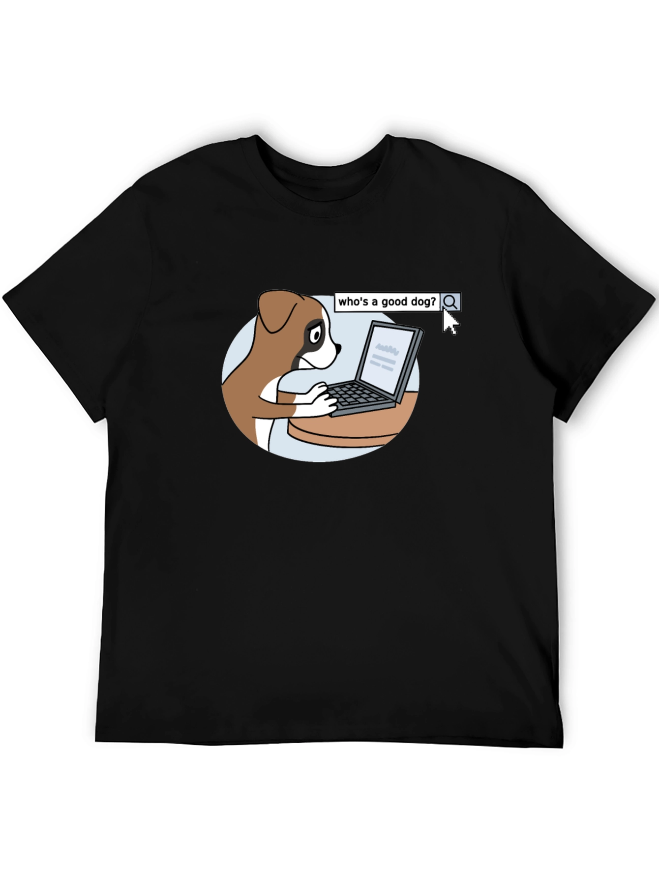 Dog on Computer T-Shirt