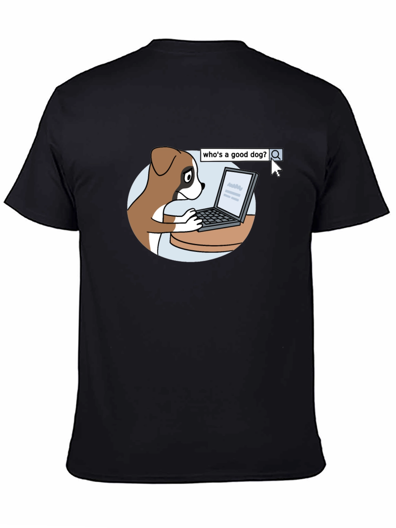 Dog on Computer T-Shirt