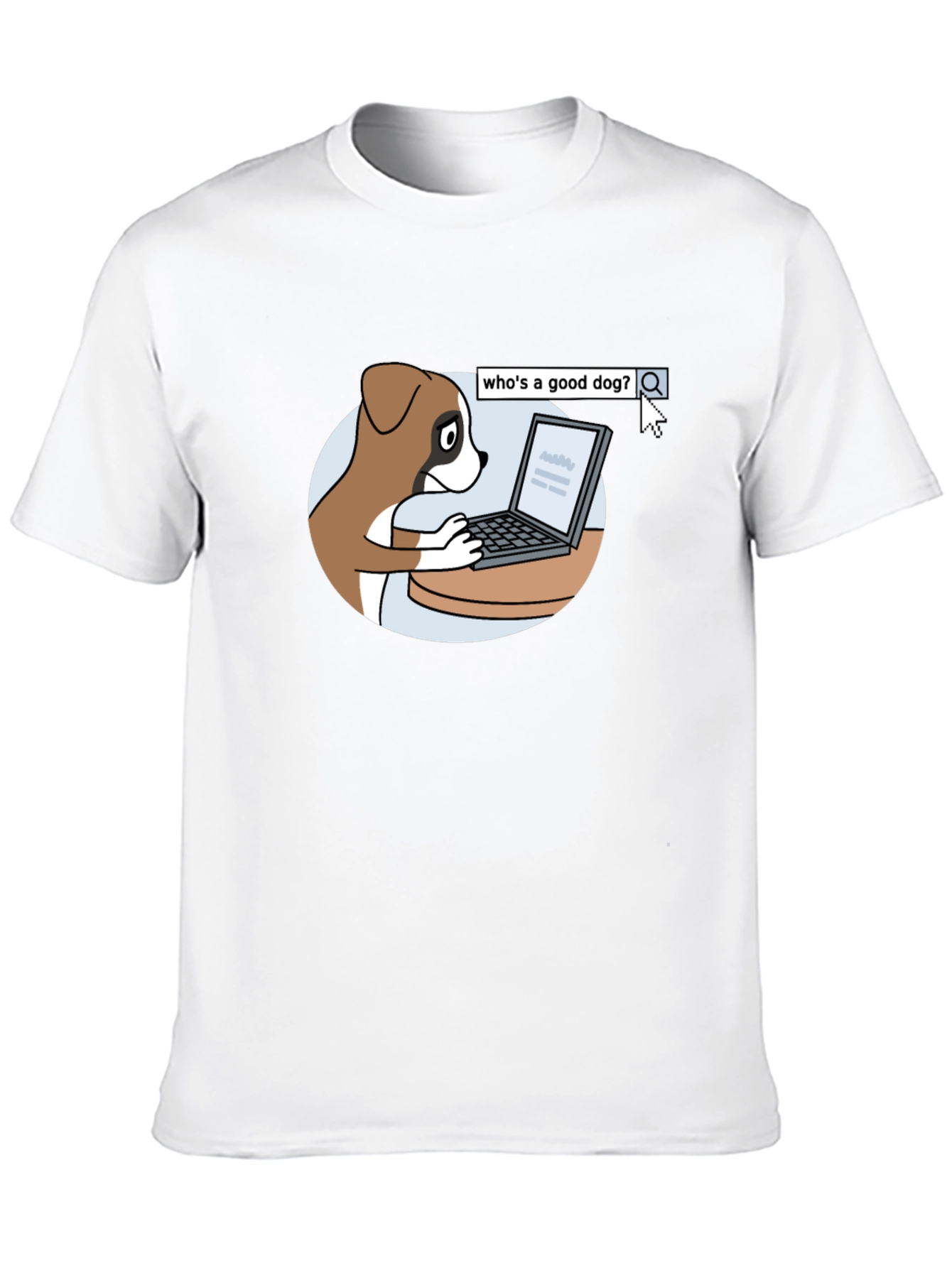 Dog on Computer T-Shirt