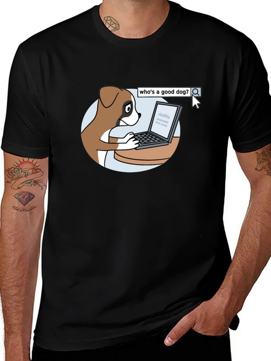 Dog on Computer T-Shirt