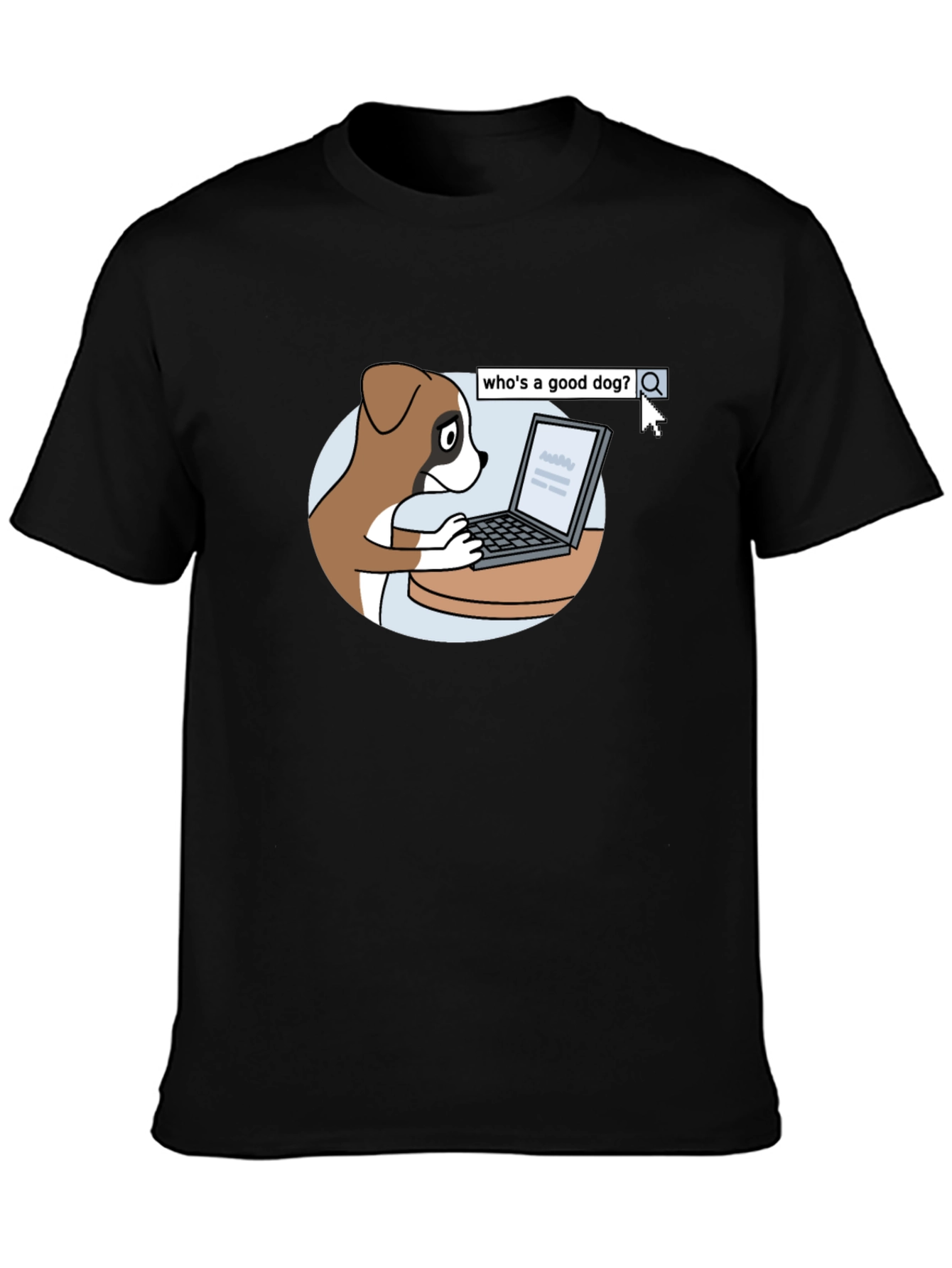 Dog on Computer T-Shirt