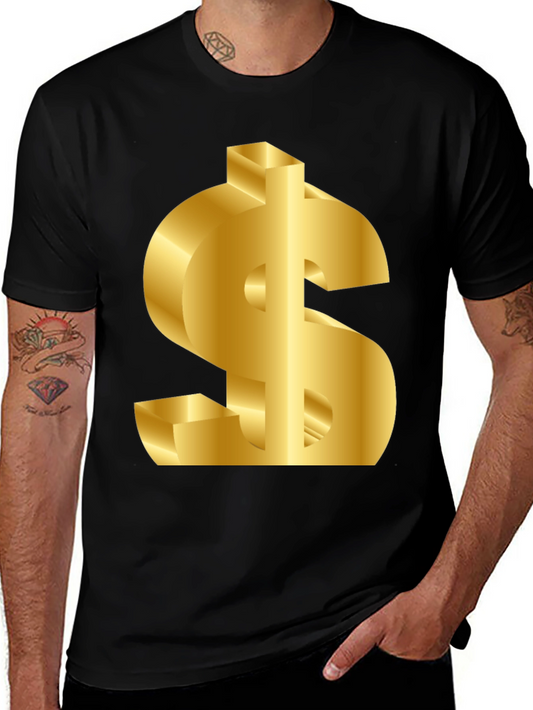 Gold Dollar Sign Graphic T-Shirt