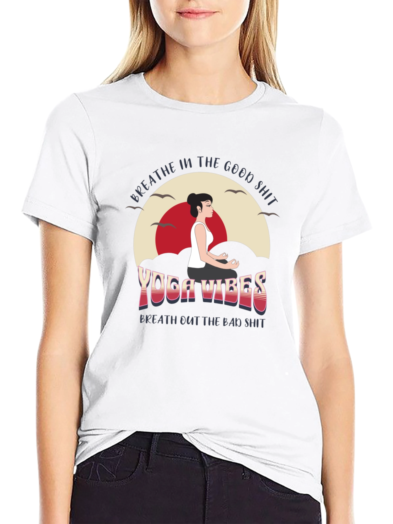 Yoga Vibes Graphic Tee - Breathe In the Good