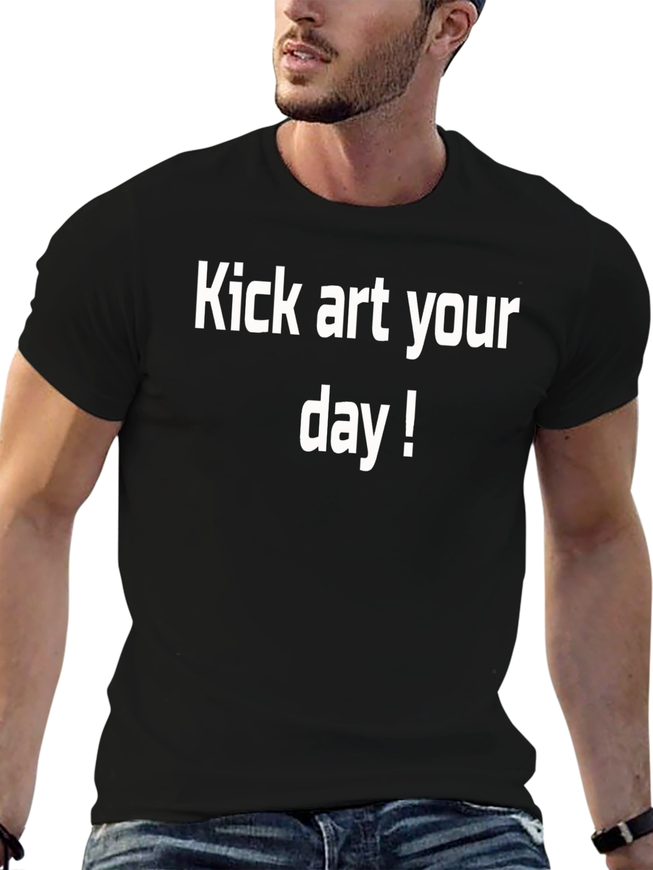 Kick Art Your Day! Black Graphic Tee