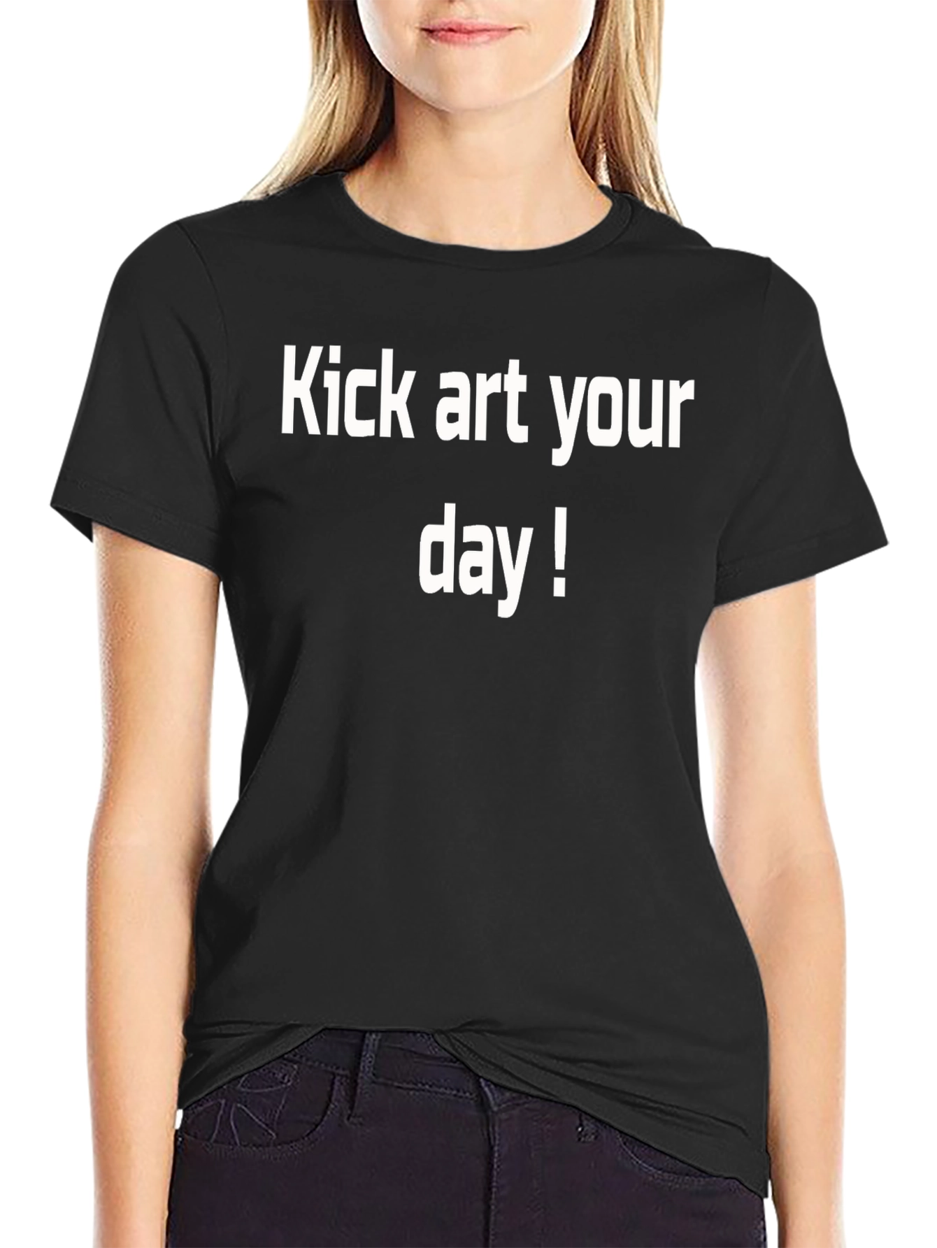 Kick Art Your Day! Black Graphic Tee