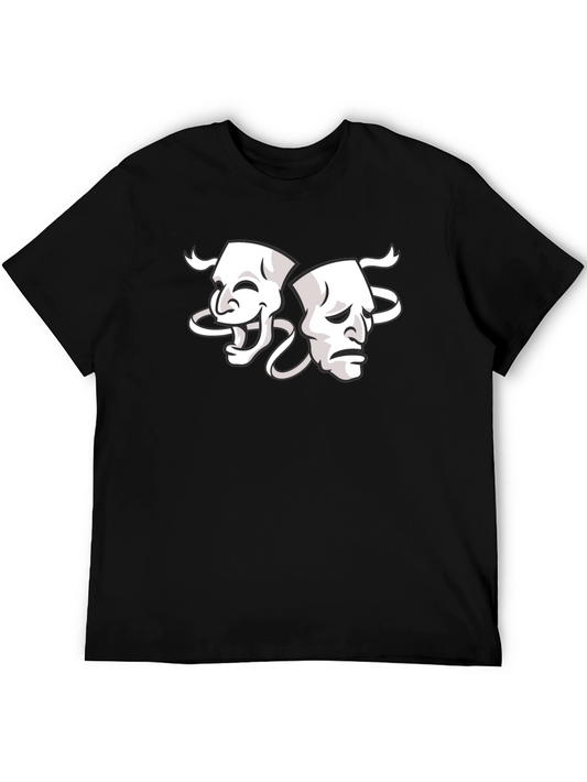 Comedy and Tragedy Masks Graphic Tee