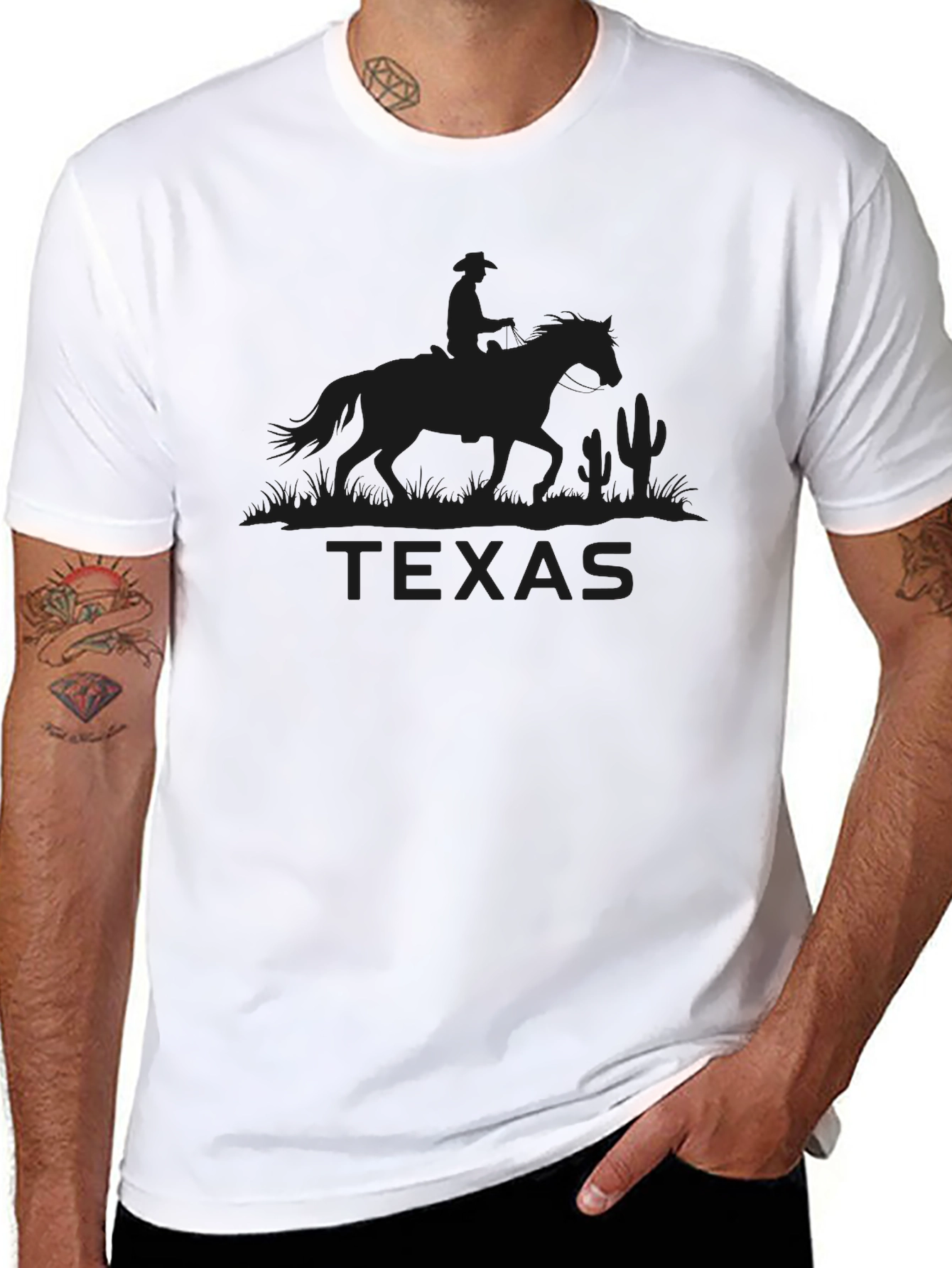 Texas Rider Graphic T-Shirt - Black