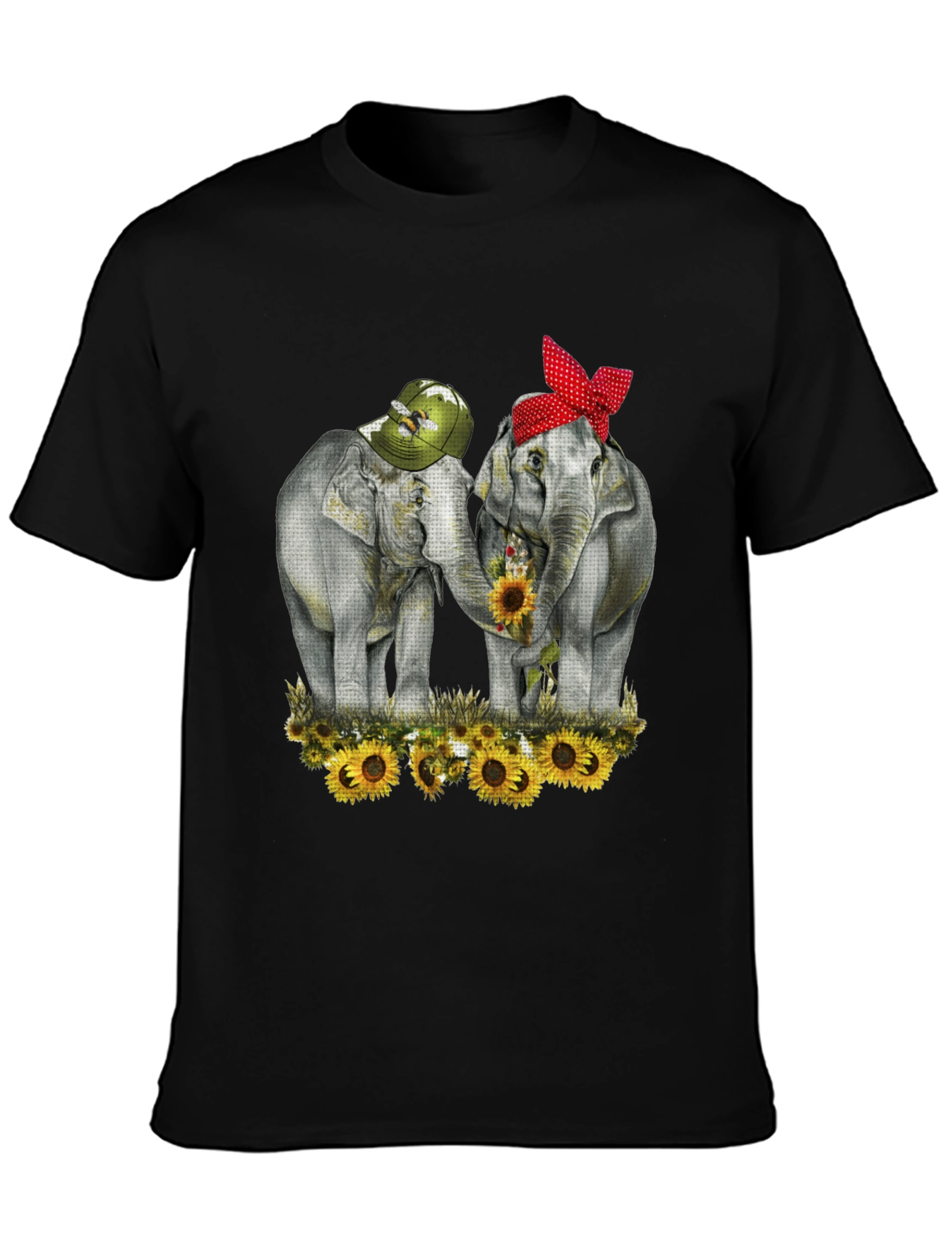 Elephant Sunflower Graphic Tee