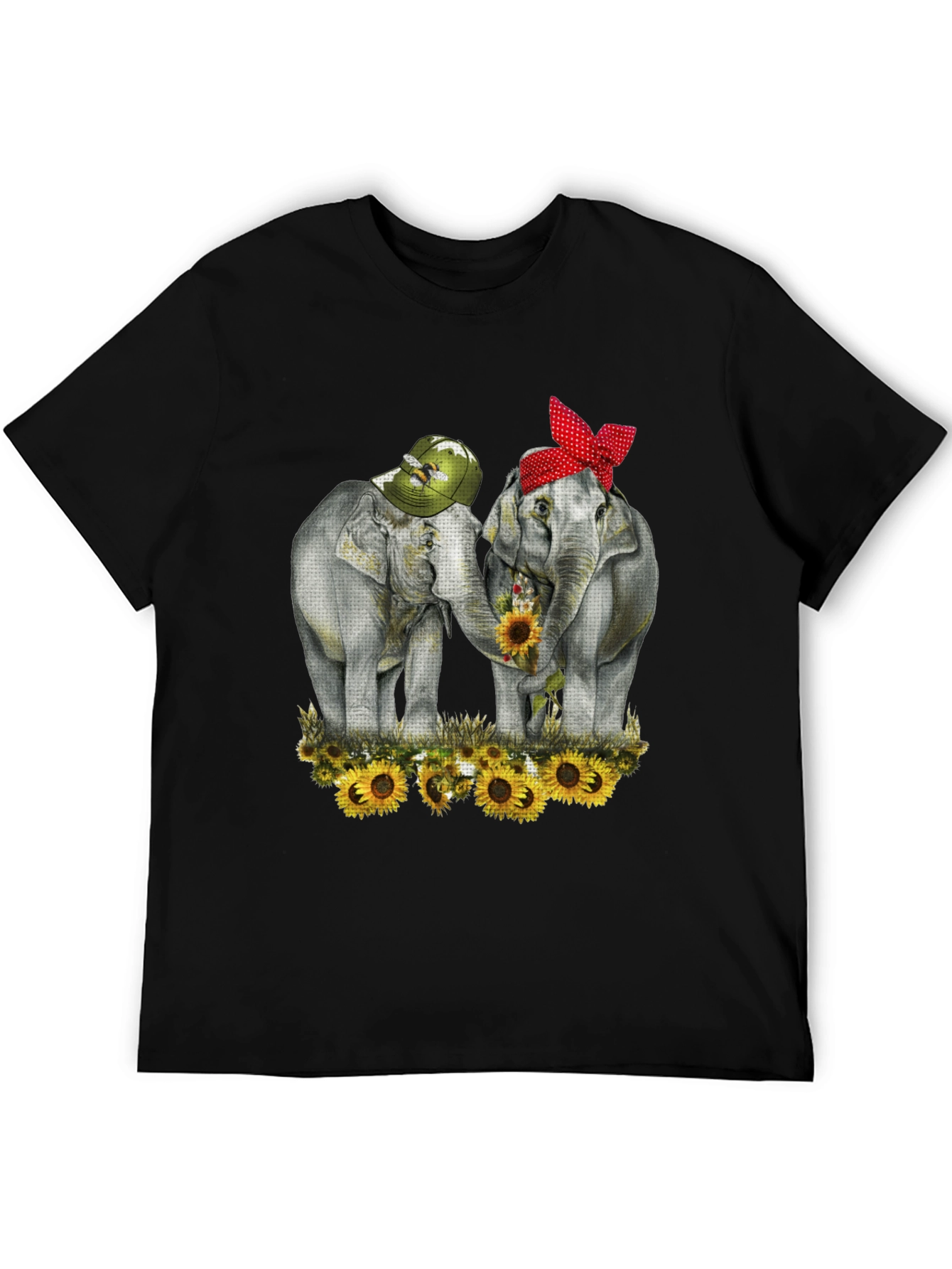 Elephant Sunflower Graphic Tee