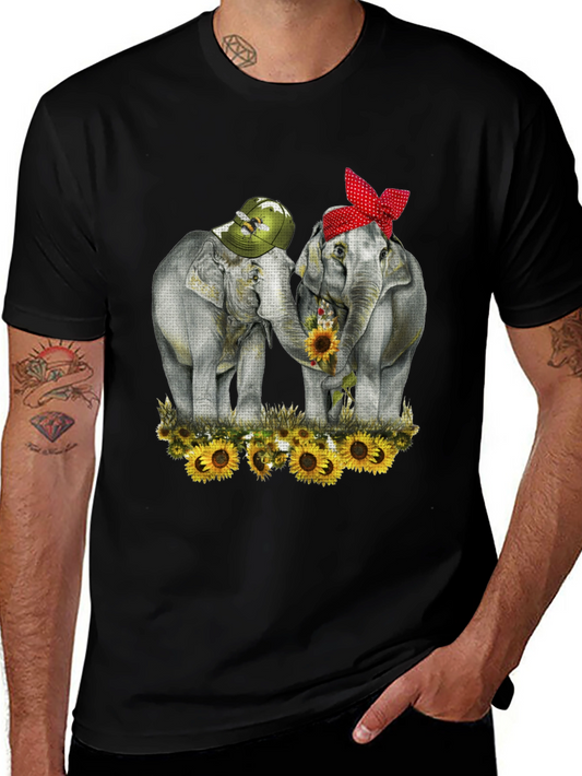 Elephant Sunflower Graphic Tee