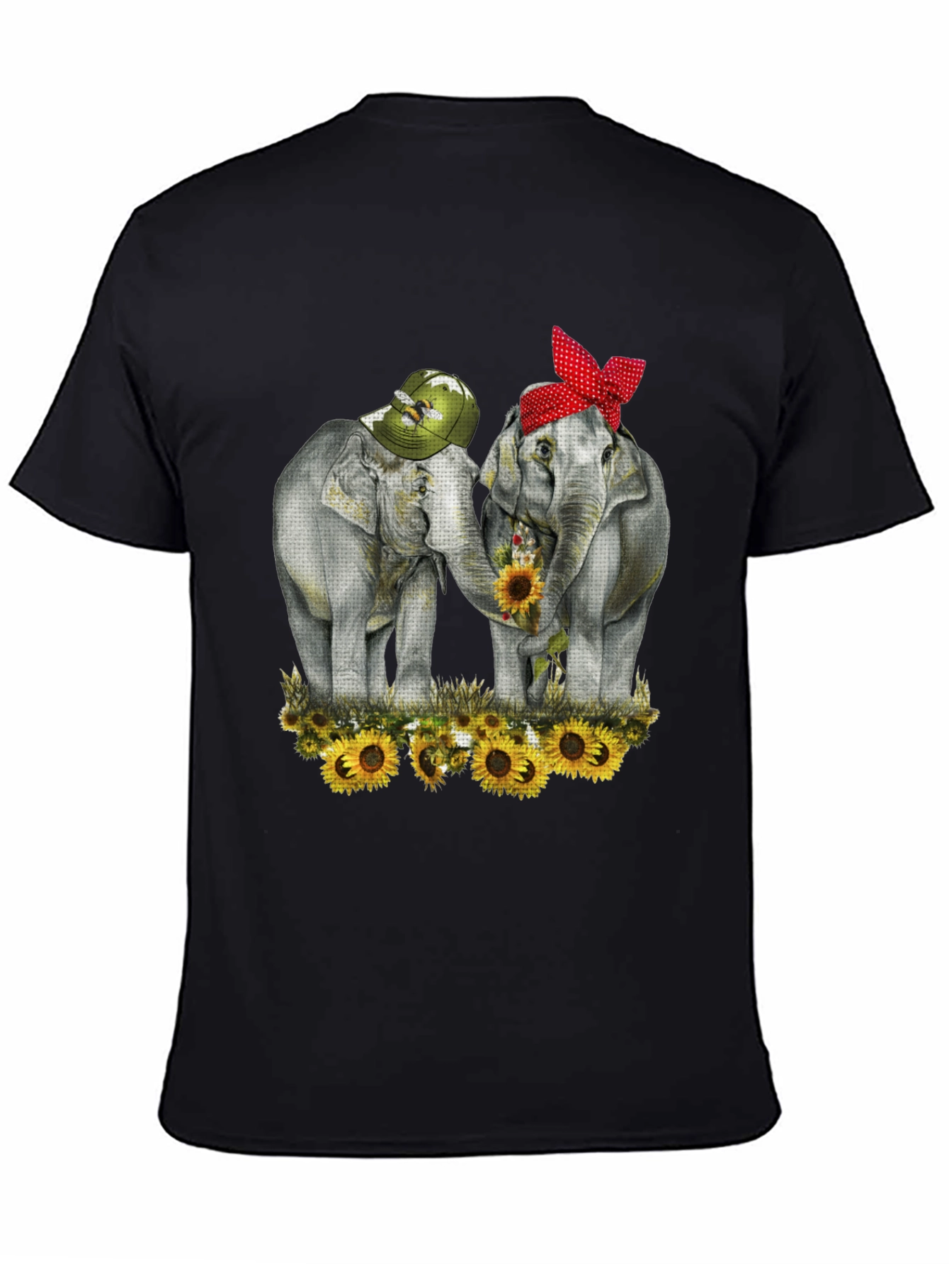 Elephant Sunflower Graphic Tee