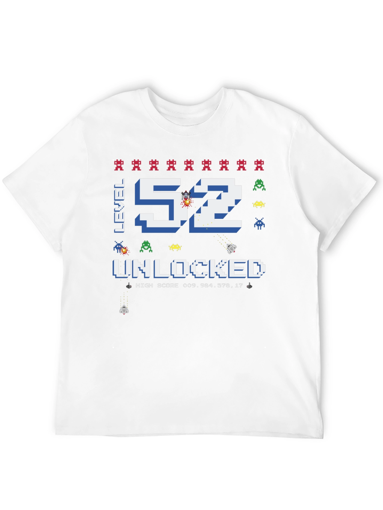 Level 52 Unlocked T-Shirt: Retro Gaming Birthday Tee