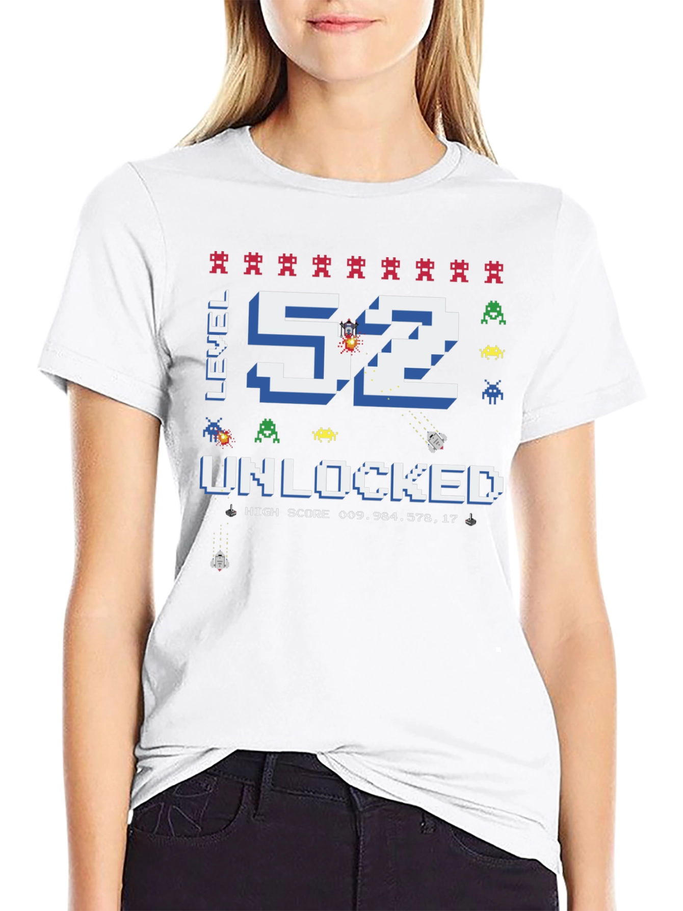 Level 52 Unlocked T-Shirt: Retro Gaming Birthday Tee