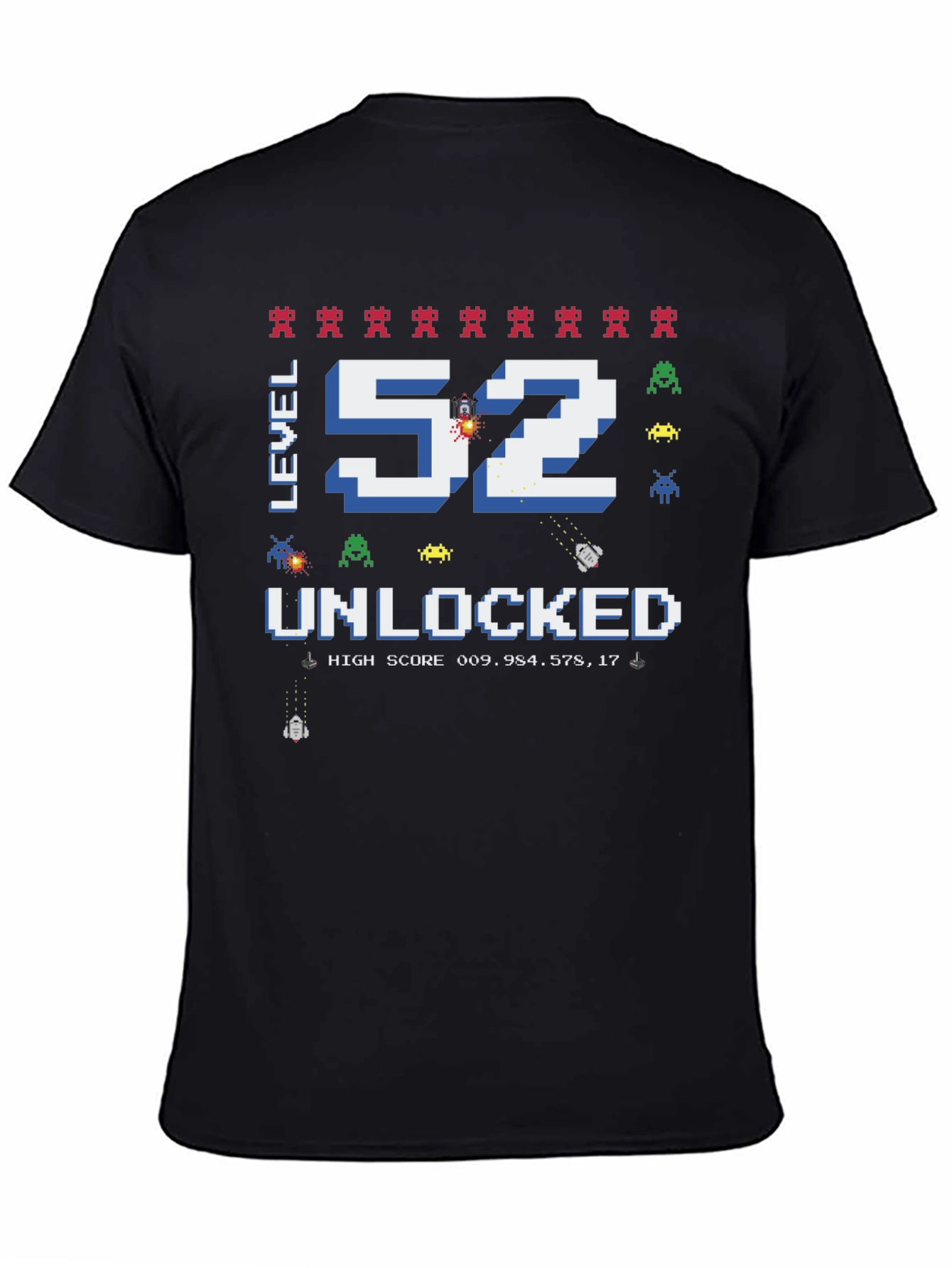 Level 52 Unlocked T-Shirt: Retro Gaming Birthday Tee