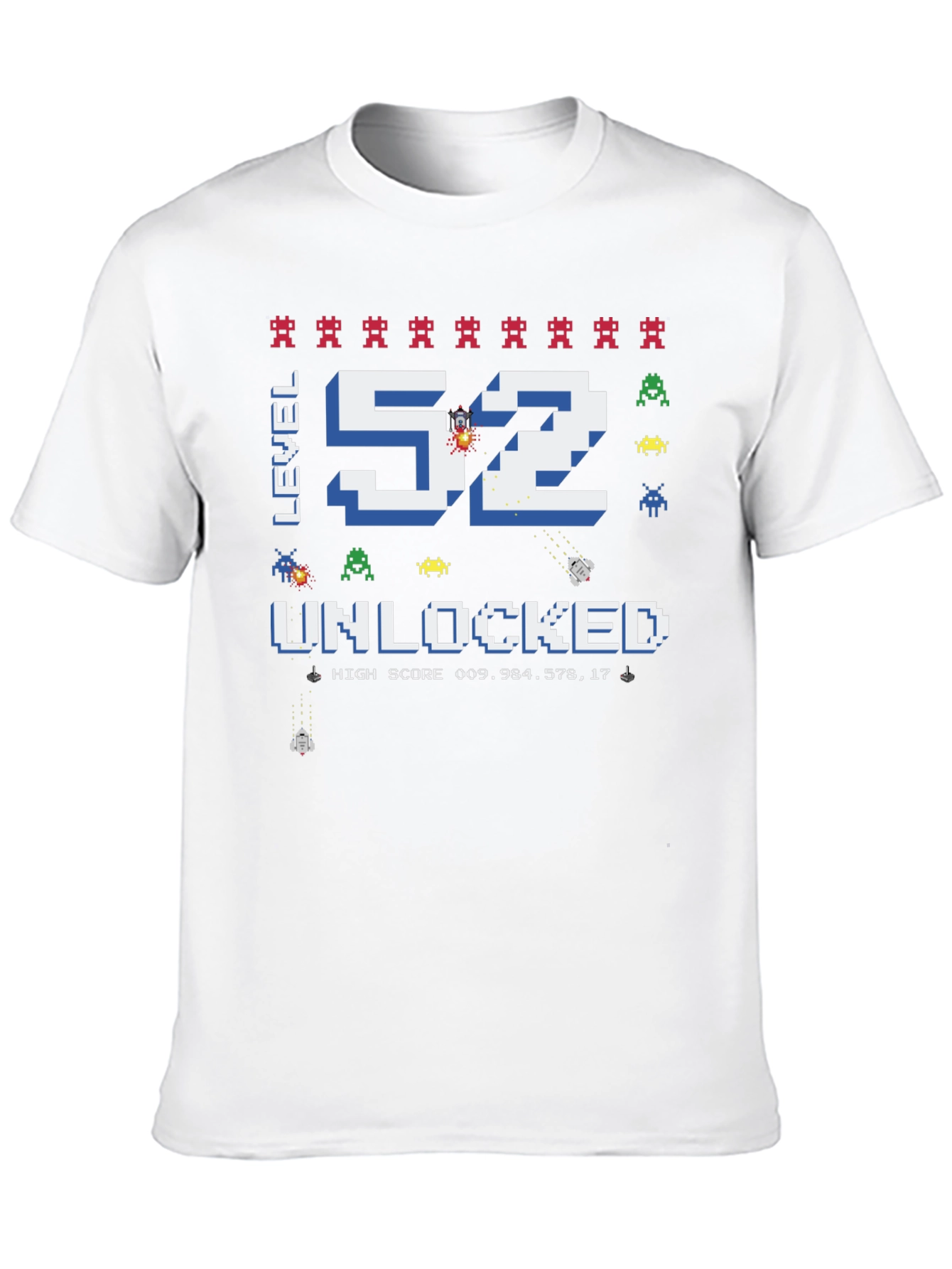 Level 52 Unlocked T-Shirt: Retro Gaming Birthday Tee