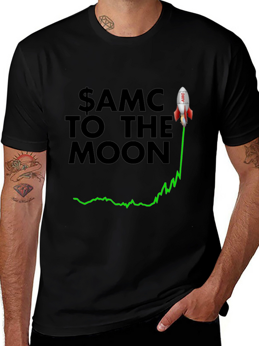 AMC To The Moon T-Shirt - Stock Rocket Tee