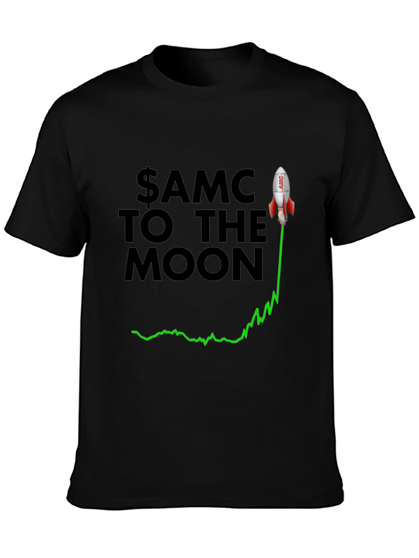 AMC To The Moon T-Shirt - Stock Rocket Tee