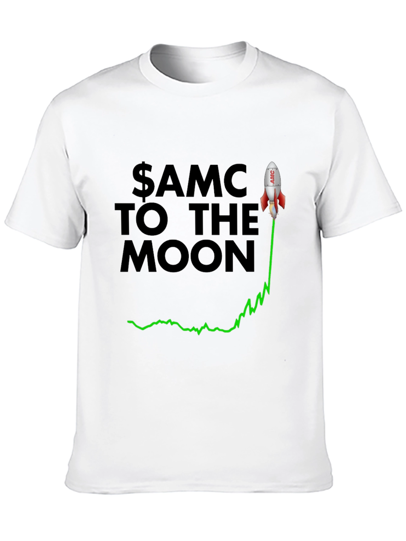 AMC To The Moon T-Shirt - Stock Rocket Tee