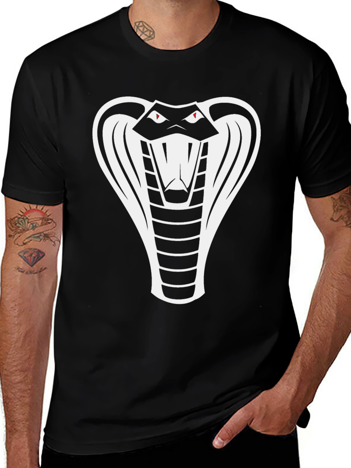 Black Cobra Snake Graphic T-Shirt