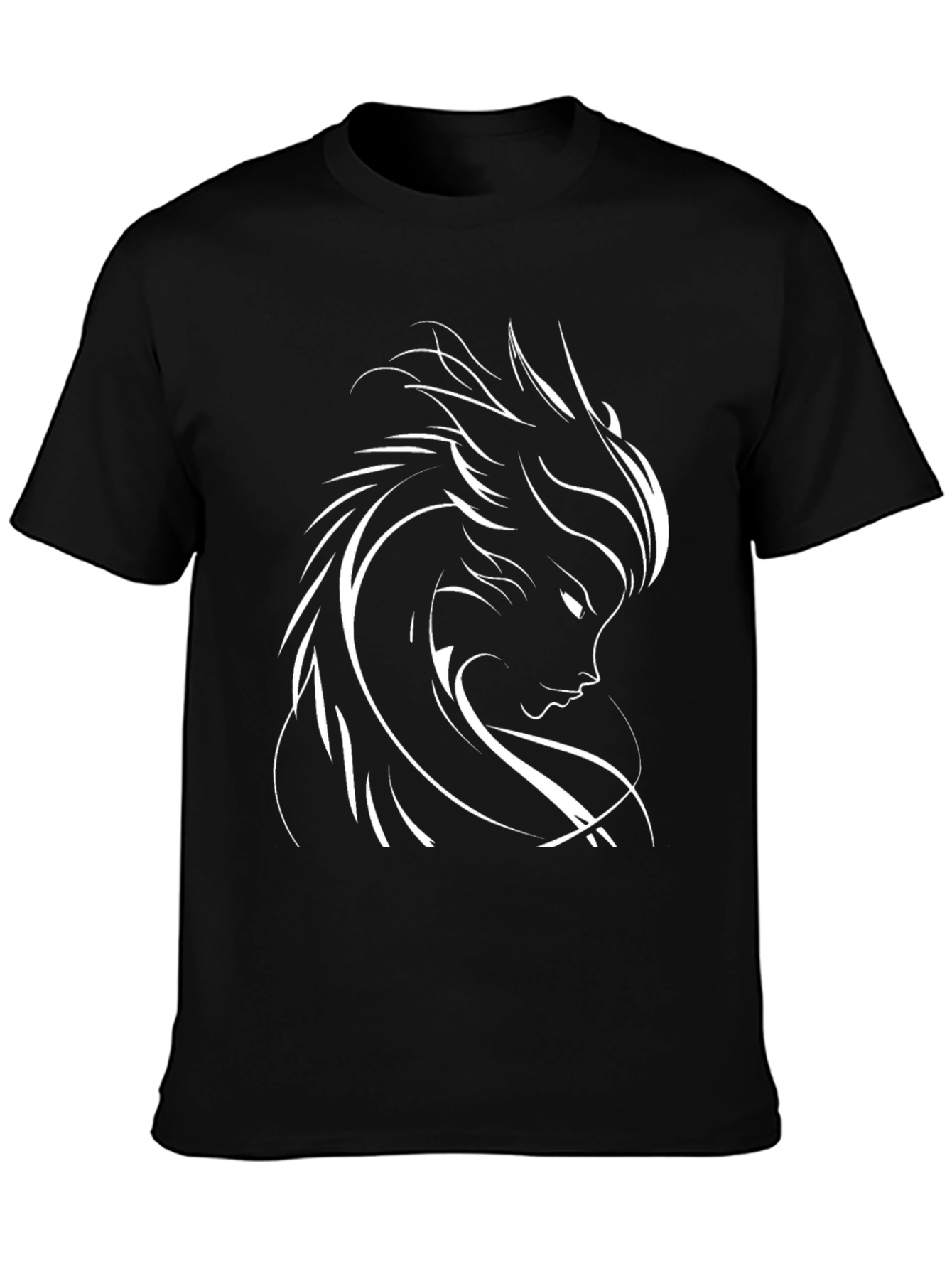 Abstract Woman Graphic Black T-Shirt