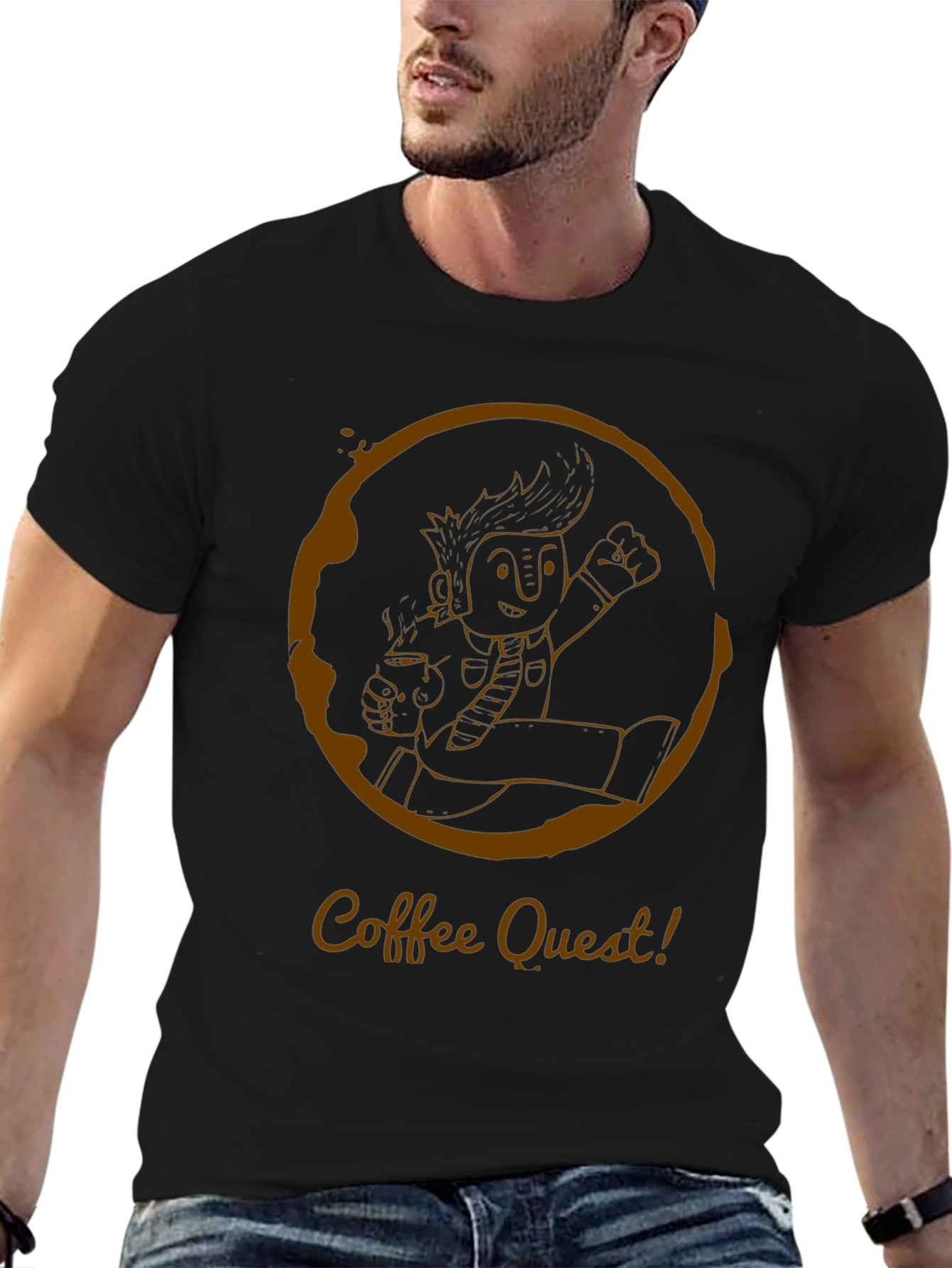 Coffee Quest T-Shirt - Adventure Awaits!