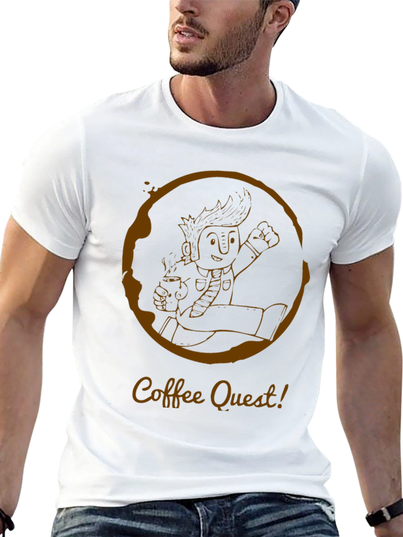 Coffee Quest T-Shirt - Adventure Awaits!