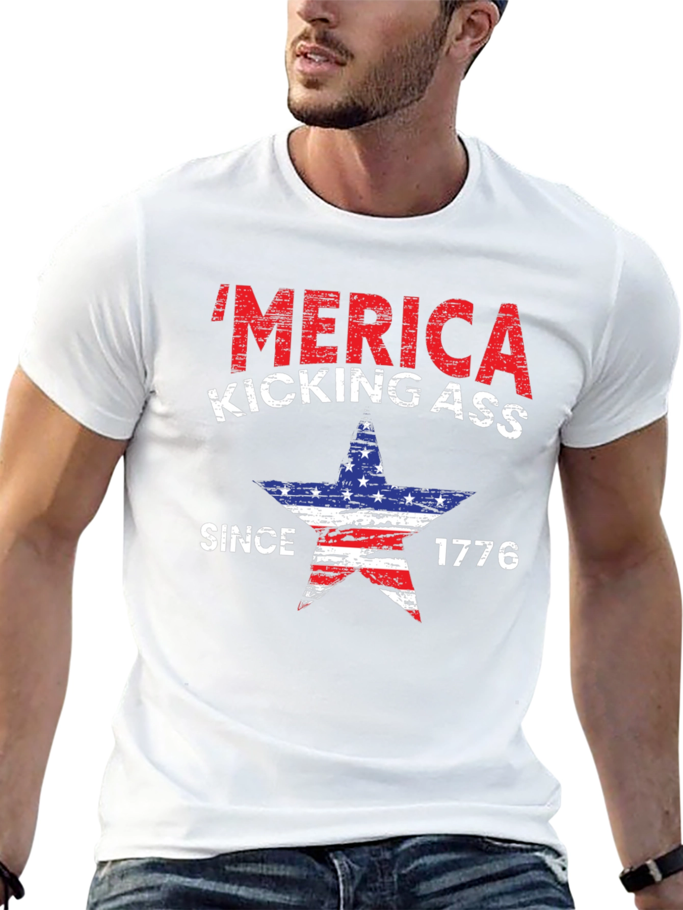 Patriotic Merica Kicking Ass T-Shirt