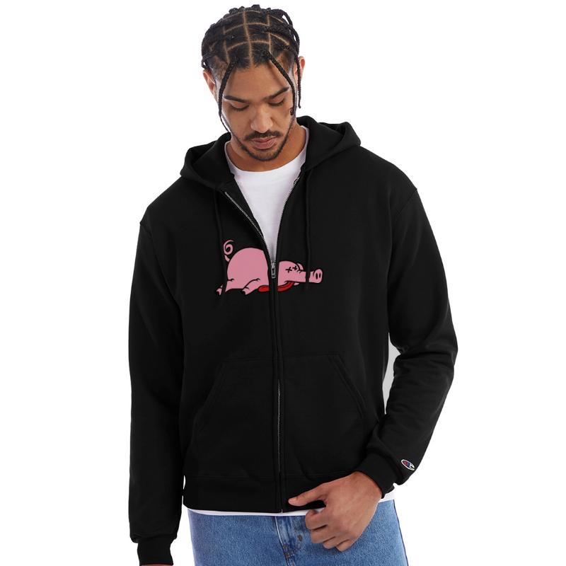 Unconscious dead pig barbecue food meat funny