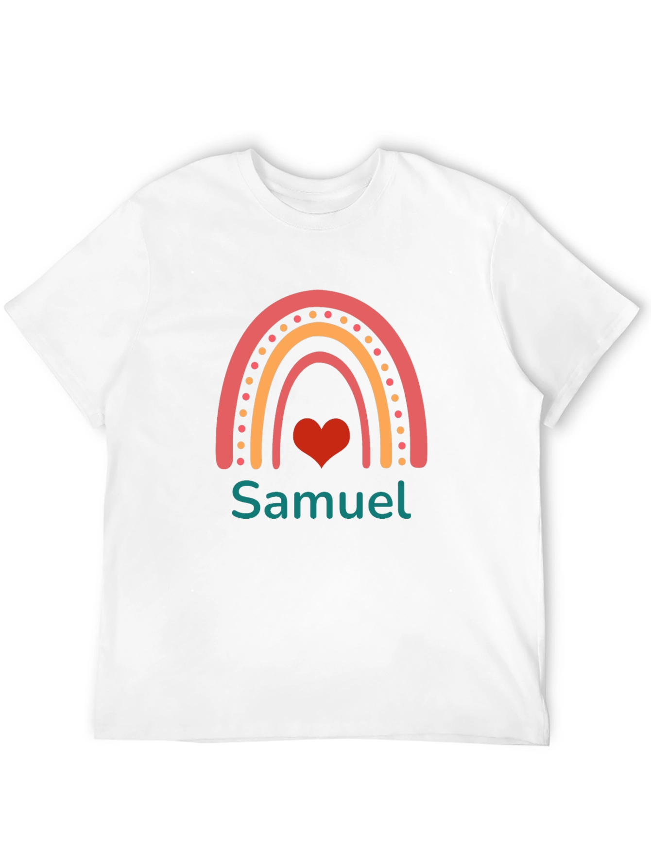 Personalized Samuel Rainbow Heart T-Shirt