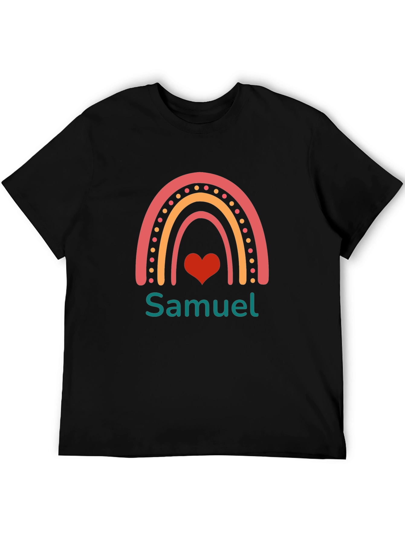 Personalized Samuel Rainbow Heart T-Shirt