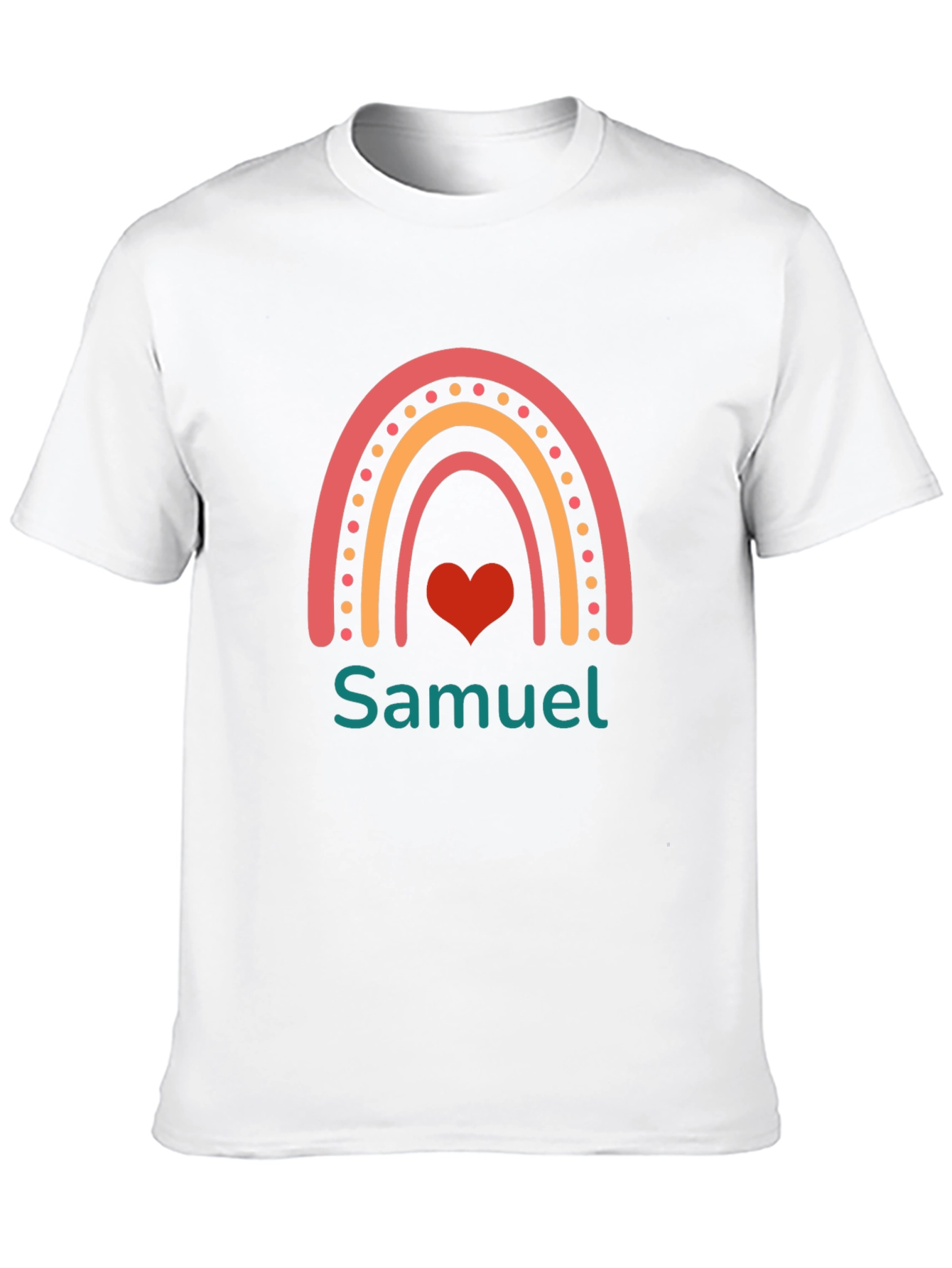 Personalized Samuel Rainbow Heart T-Shirt