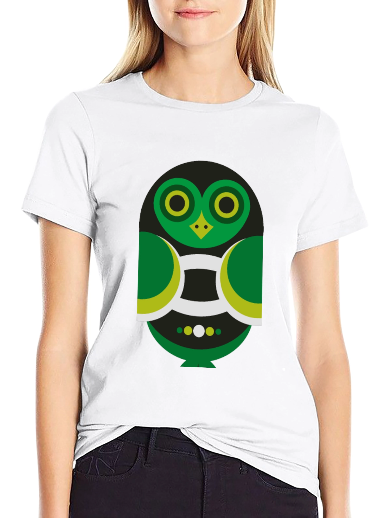 Geometric Owl Graphic Tee - Modern Style
