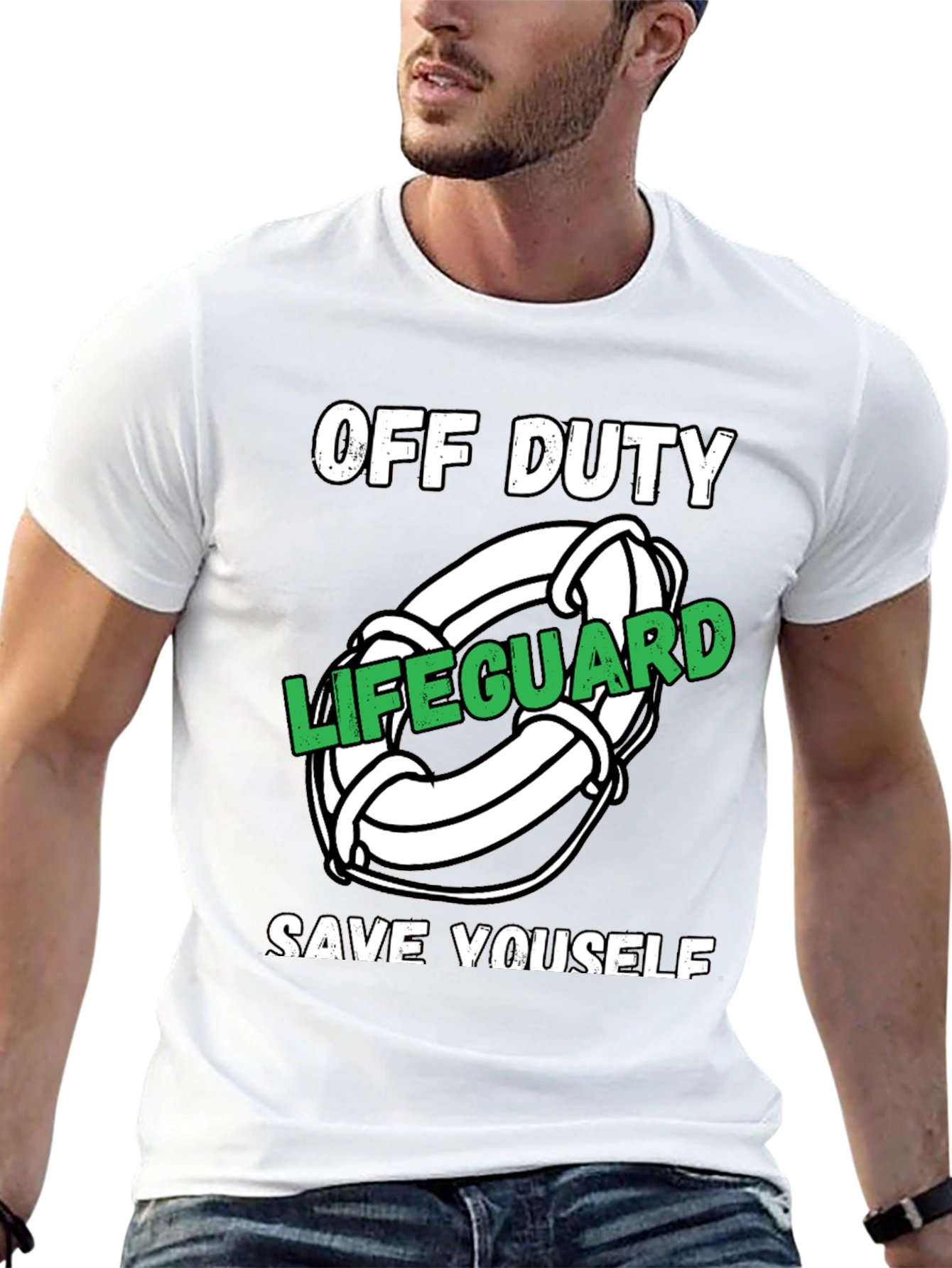Off Duty Lifeguard Novelty Graphic T-Shirt
