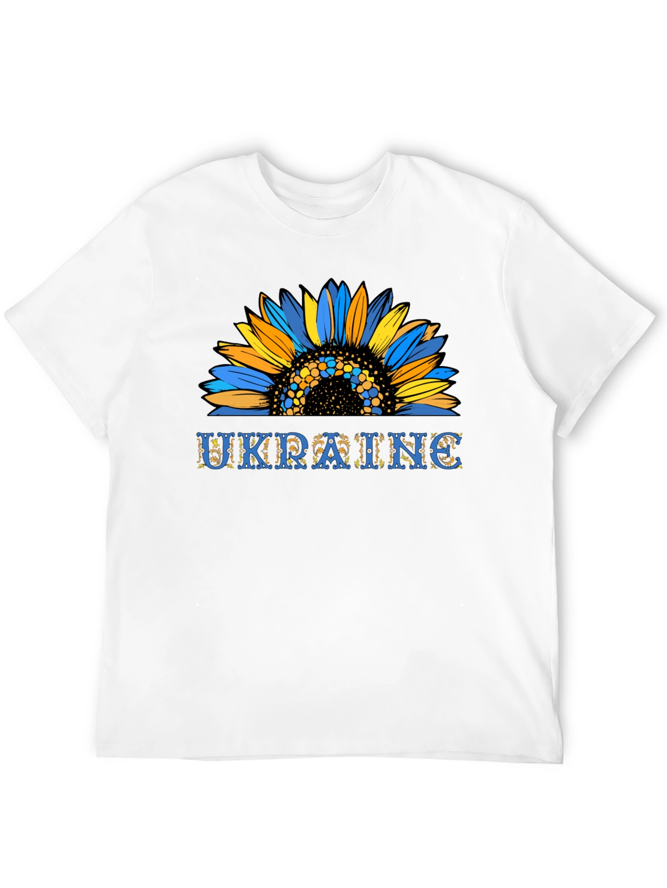 Ukraine Sunflower Graphic T-Shirt - Black