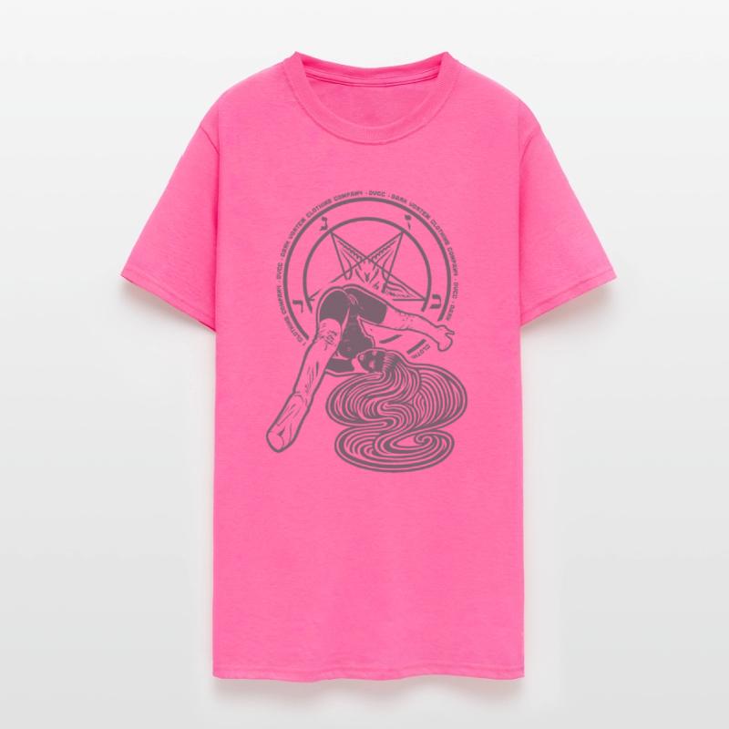 Upside Down Pinup Girl and Pentagram