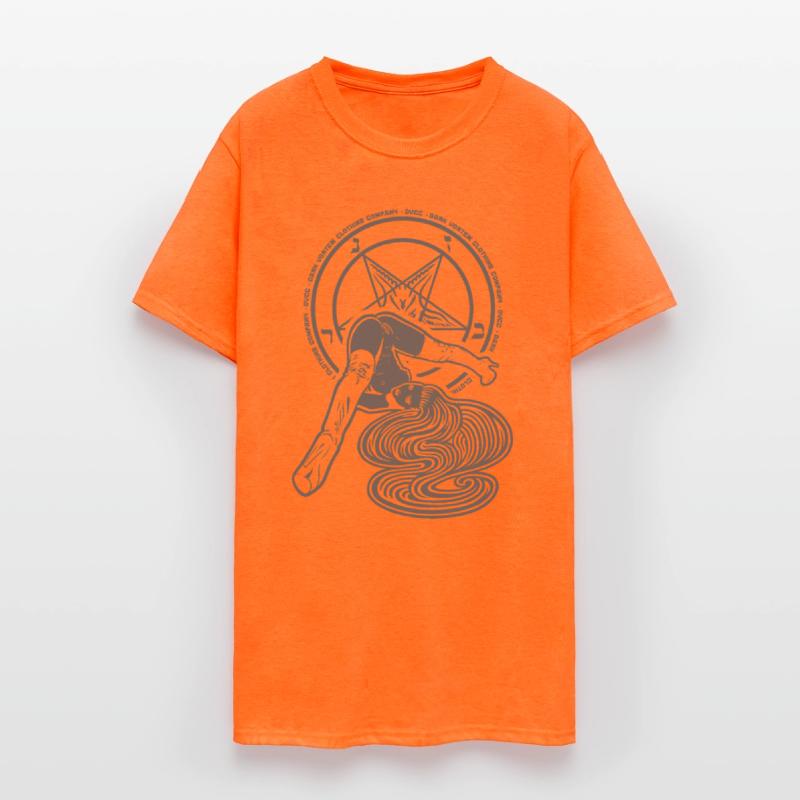 Upside Down Pinup Girl and Pentagram