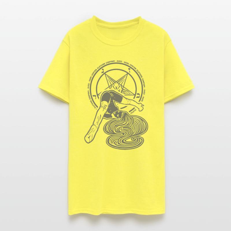 Upside Down Pinup Girl and Pentagram