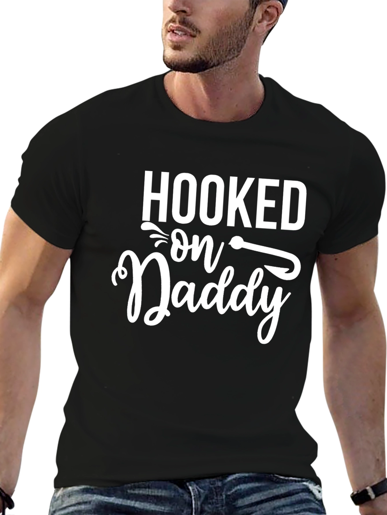 Hooked on Daddy Mens Graphic Tee - Fathers Day