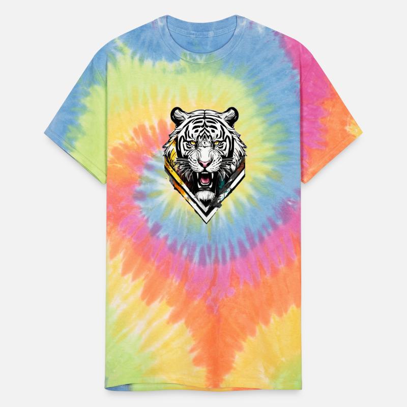 Urban Roar: Geometric Lion Emblem Tees with Graffi