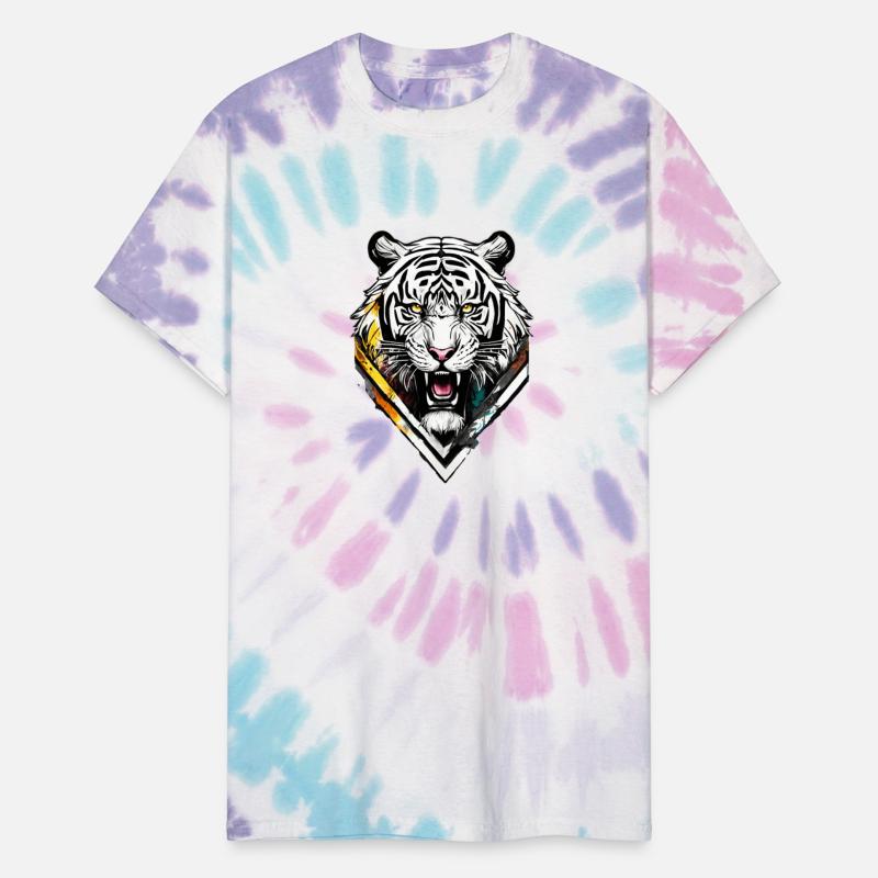 Urban Roar: Geometric Lion Emblem Tees with Graffi