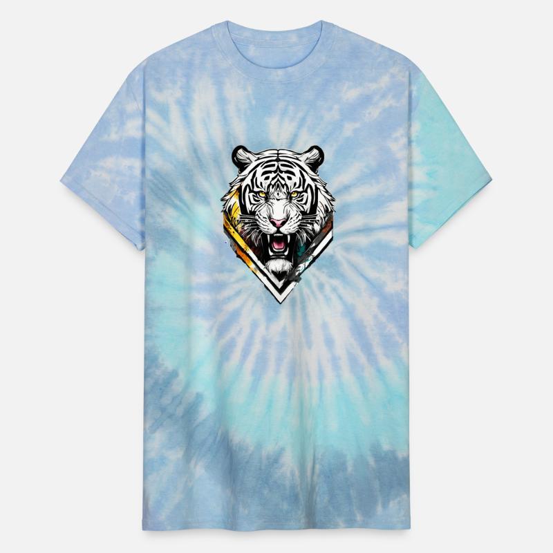 Urban Roar: Geometric Lion Emblem Tees with Graffi