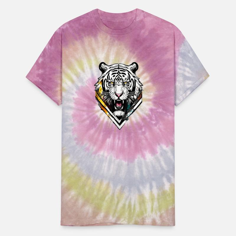 Urban Roar: Geometric Lion Emblem Tees with Graffi