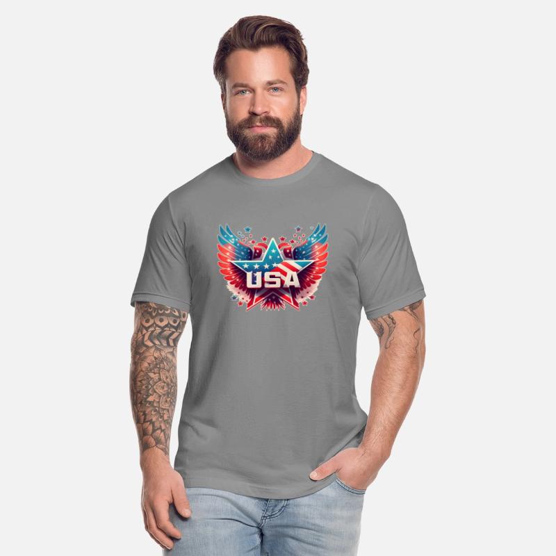 Usa flag with star and wings, patriotic, country.